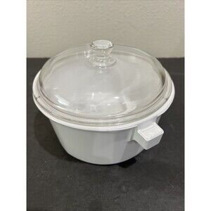 Princess House Nouveau 2 qt 8" White Octagon Glass Covered Casserole France